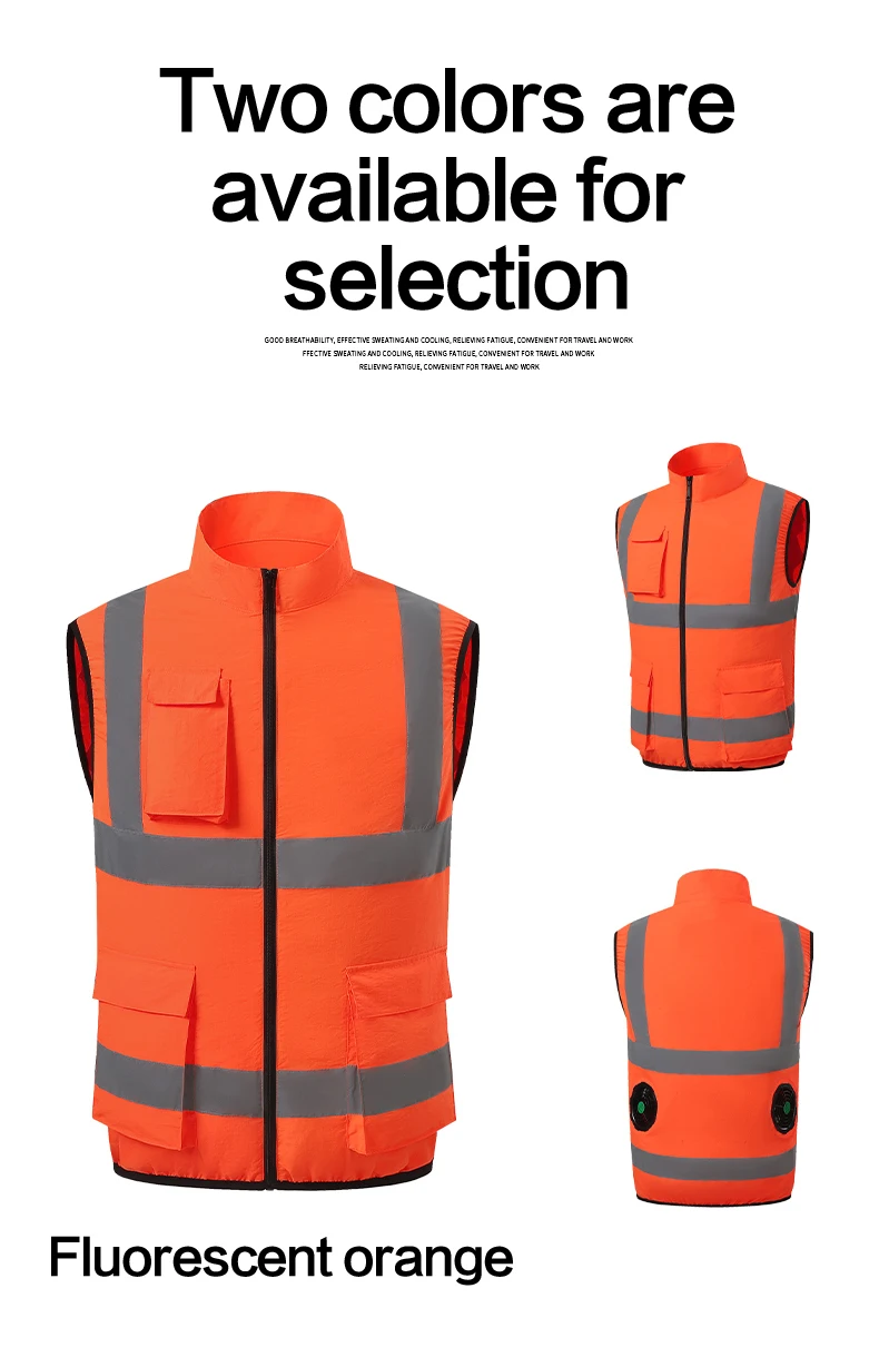 Summer Cooling Reflective Strip Jacket for Men and Women with Fan, Air Conditioning Suit, Charging Vest, Cooling and Sun Protect