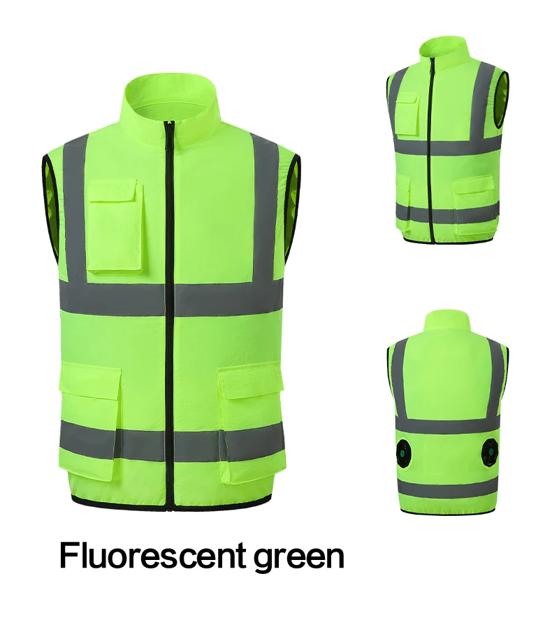 Summer Cooling Reflective Strip Jacket for Men and Women with Fan, Air Conditioning Suit, Charging Vest, Cooling and Sun Protect