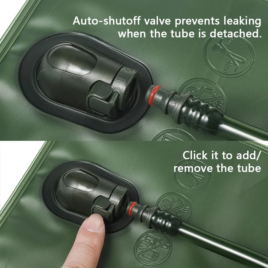 MOLLE Expansion System Accessories Water Bag Pack+2.0L Soft Water Bag Set Large Diameter Rotary Cap Bite Drinking Pipe