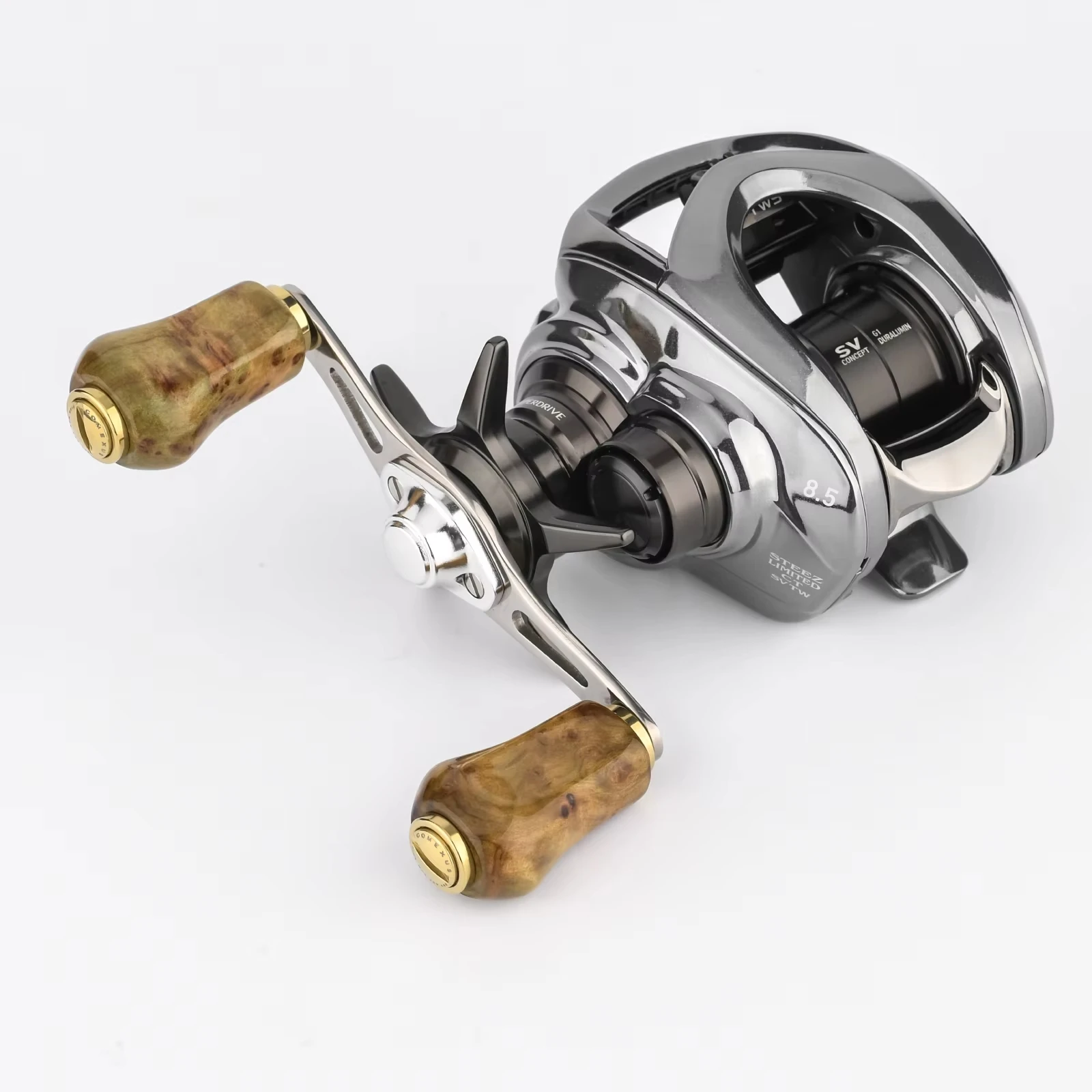 Gomexus 80mm BFS Baitcasting Reel Handle Vintage Cypress Wood Knob for Stream Trout Shimano Calcutta Conquest Aldebaran