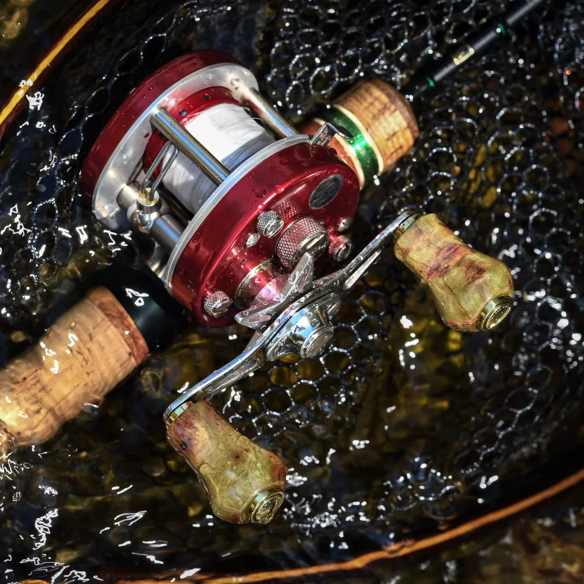 Gomexus 80mm BFS Baitcasting Reel Handle Vintage Cypress Wood Knob for Stream Trout Shimano Calcutta Conquest Aldebaran