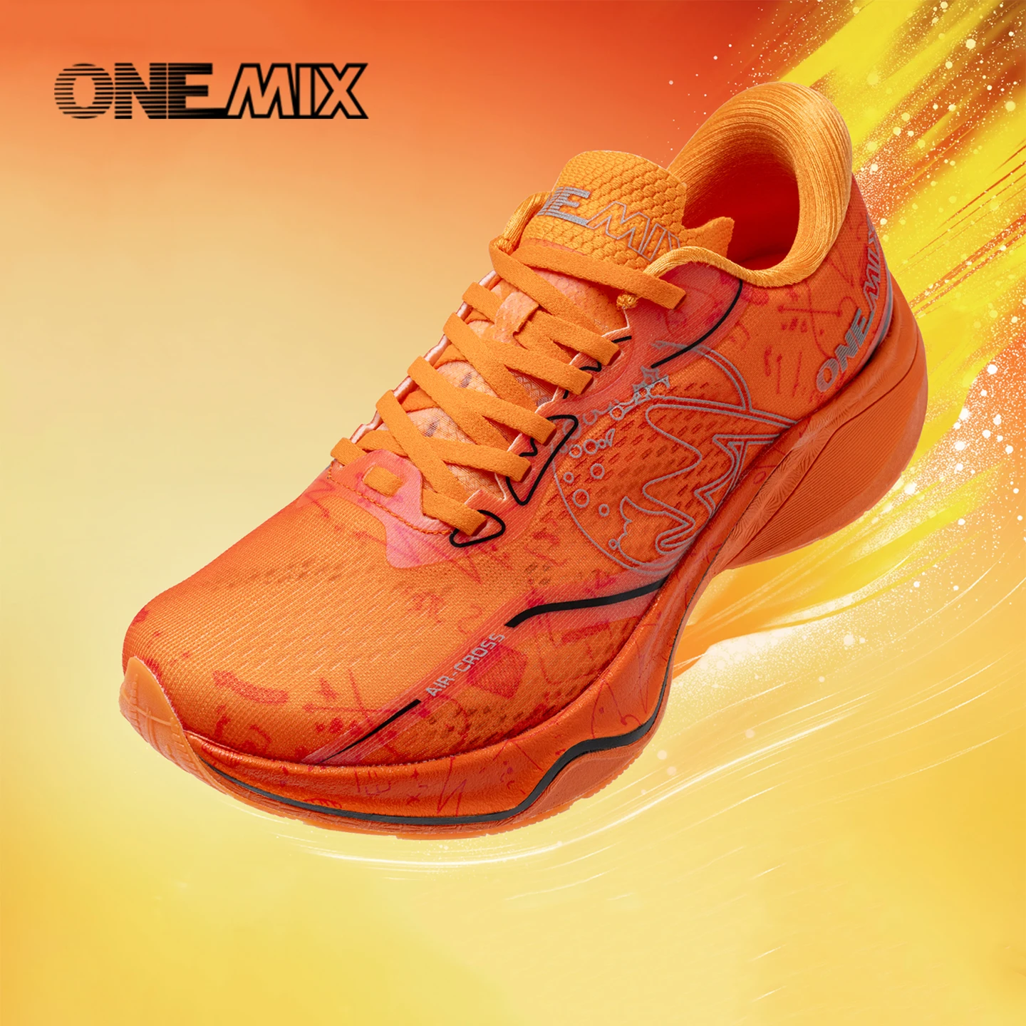 ONEMIX New Man Carbon Board Running Shoes Shock Absorption High Elasticity Breathable Sports Shoes for Comprehensive Training