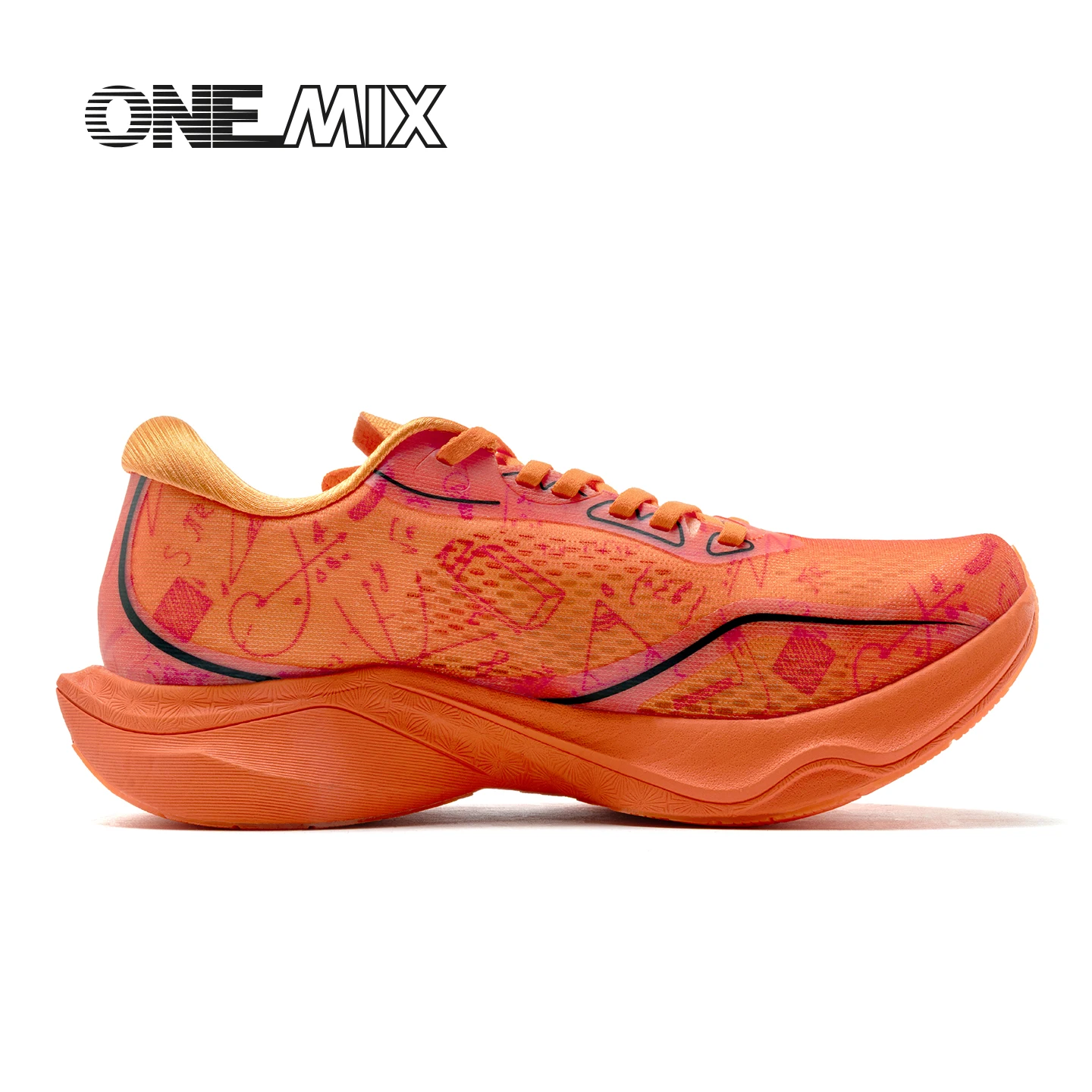 ONEMIX New Man Carbon Board Running Shoes Shock Absorption High Elasticity Breathable Sports Shoes for Comprehensive Training