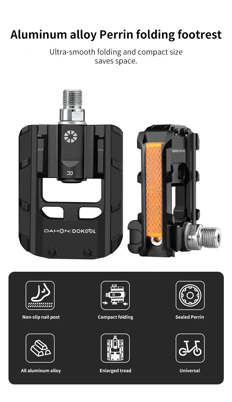 For Dahon Bicycle Foldable Bearing Pedals For Road Mountain Folding Bike Universal Quick Release Aluminum Alloy Bearing Pedals