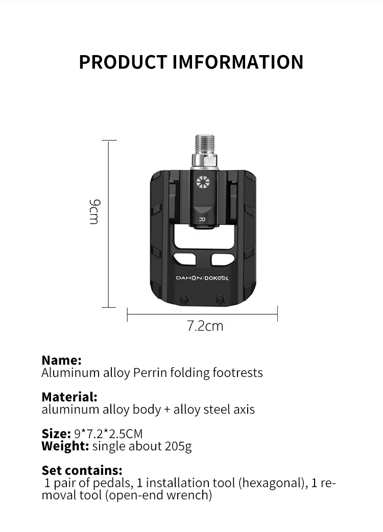 For Dahon Bicycle Foldable Bearing Pedals For Road Mountain Folding Bike Universal Quick Release Aluminum Alloy Bearing Pedals