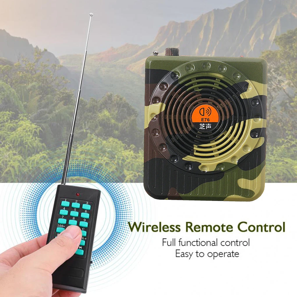 E76 Professional Small Size Sound Amplifiers Decoy Calling Speaker Hunt Tool Remote Remote Control Amplifier Sound Amplifiers