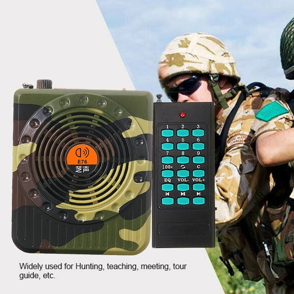 E76 Professional Small Size Sound Amplifiers Decoy Calling Speaker Hunt Tool Remote Remote Control Amplifier Sound Amplifiers