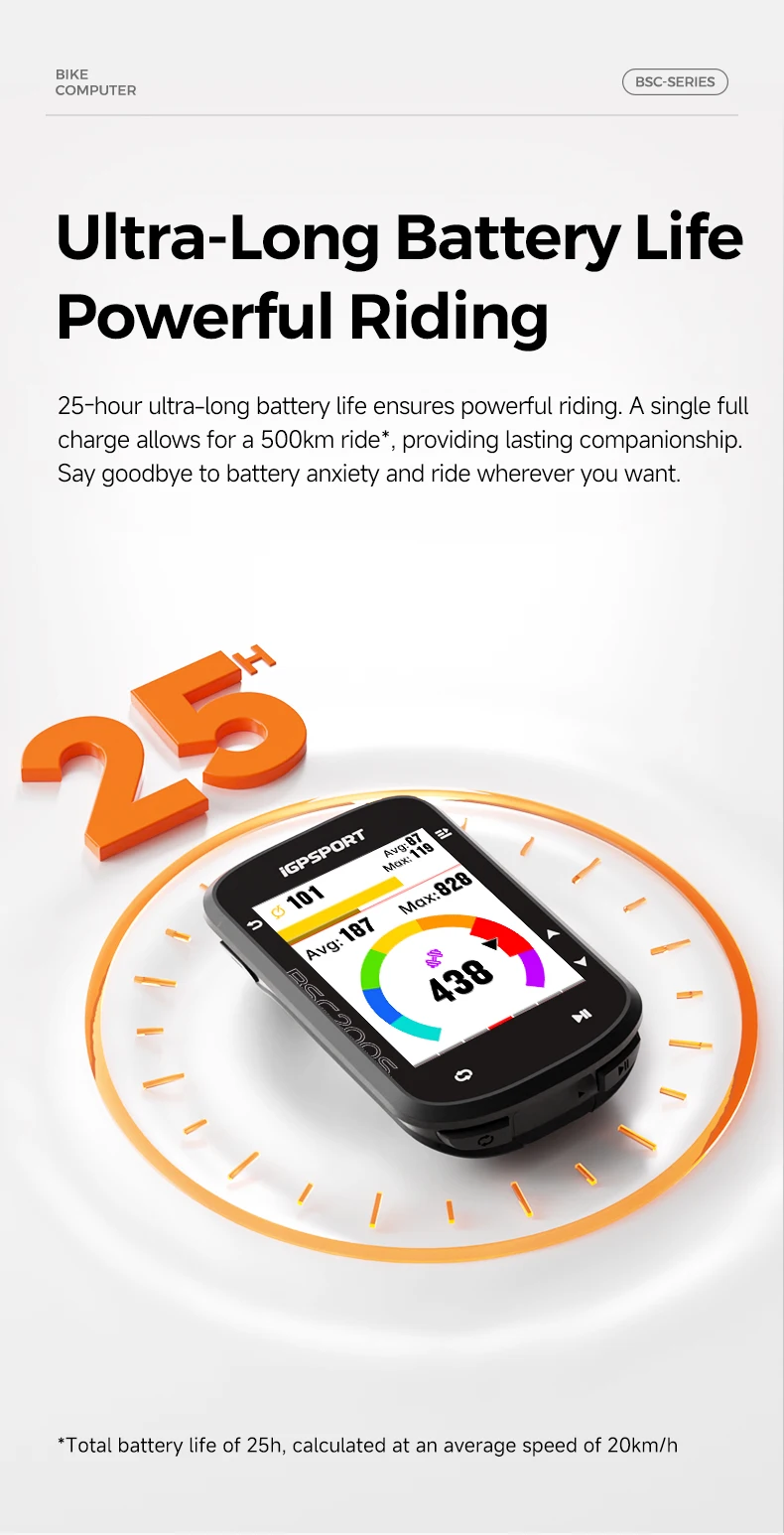 iGPSPORT BSC200S GPS Bike Computer 2.4" Colorful Screen Wireless Bicycle Speedometer Cycling Odometer Bluetooth Ant
