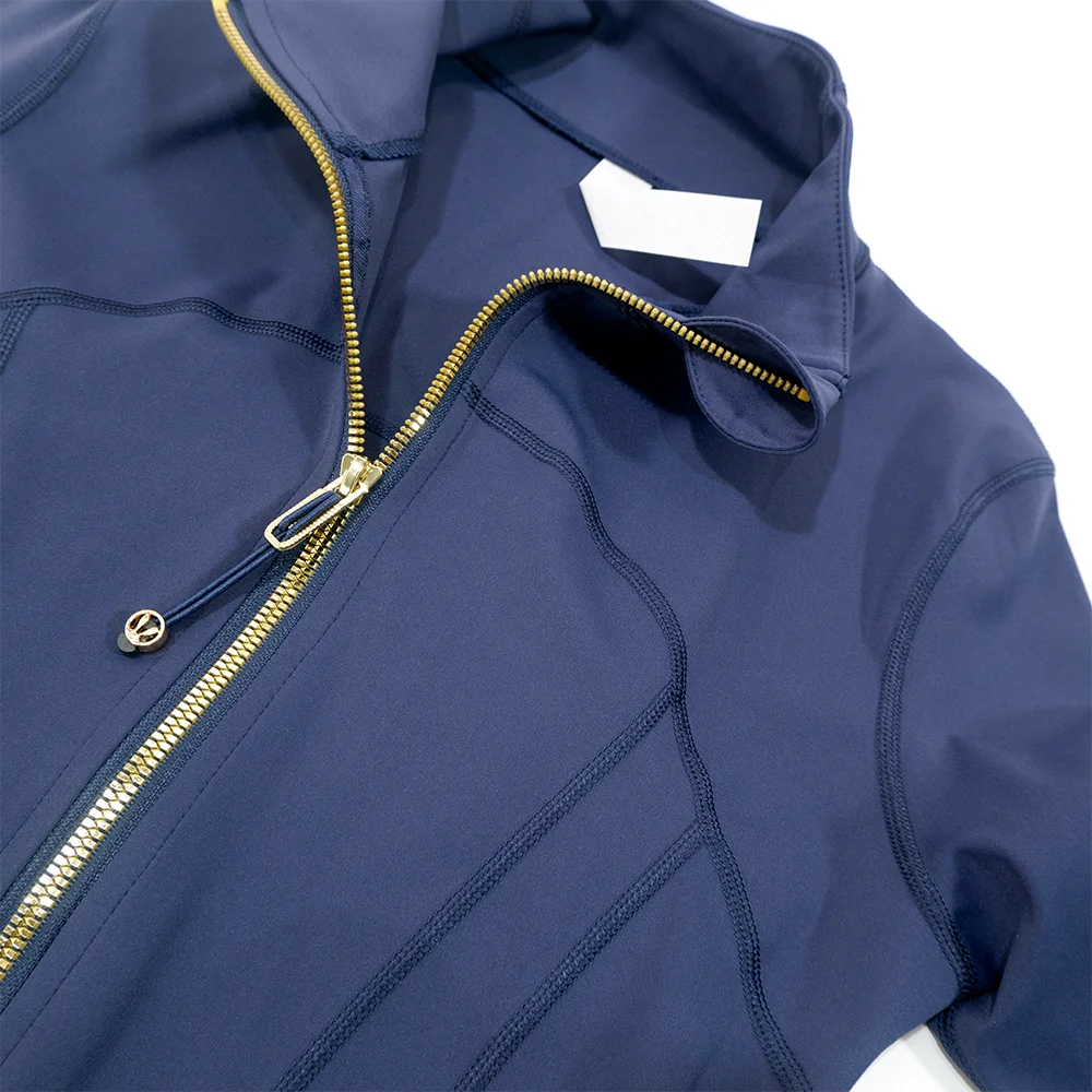 New Version Gold Zipper Slimming Jacket Yoga Stand Collar Coat Slim Fit Quick-Dry Sports Thin GoldThin Twilight Rose Gold Summer