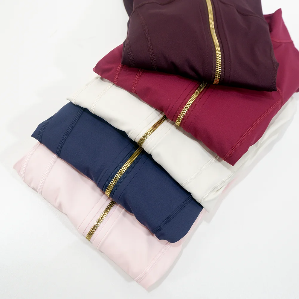 New Version Gold Zipper Slimming Jacket Yoga Stand Collar Coat Slim Fit Quick-Dry Sports Thin GoldThin Twilight Rose Gold Summer
