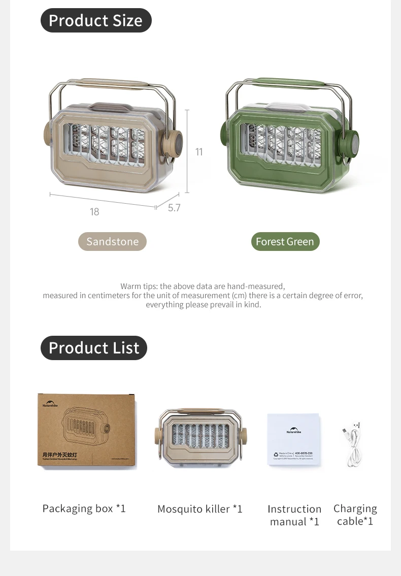 Naturehike Mosquito Killer Lamp USB Rechargeable Camping Electric Mosquito Killer Night Fishing Outdoor Anti Mosquito Light