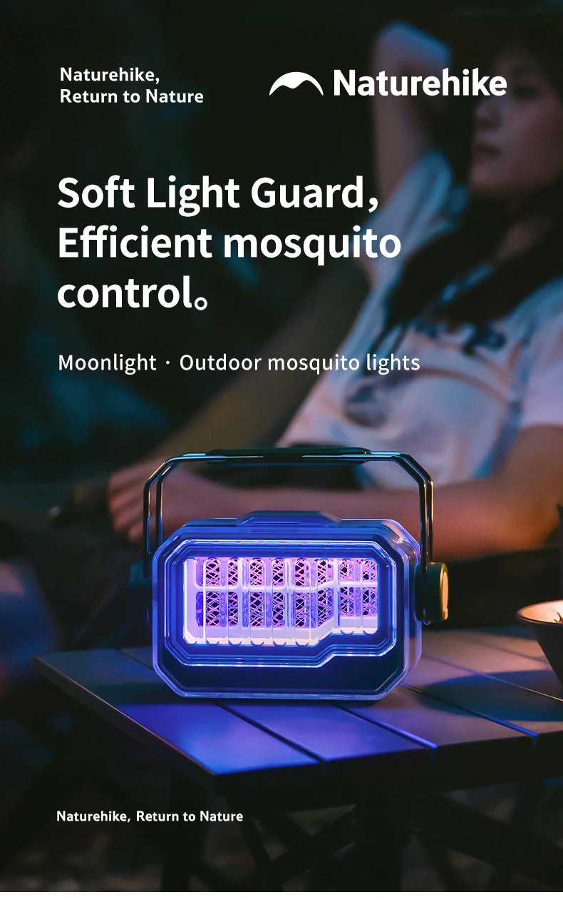 Naturehike Mosquito Killer Lamp USB Rechargeable Camping Electric Mosquito Killer Night Fishing Outdoor Anti Mosquito Light