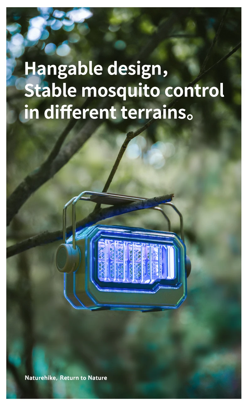 Naturehike Mosquito Killer Lamp USB Rechargeable Camping Electric Mosquito Killer Night Fishing Outdoor Anti Mosquito Light