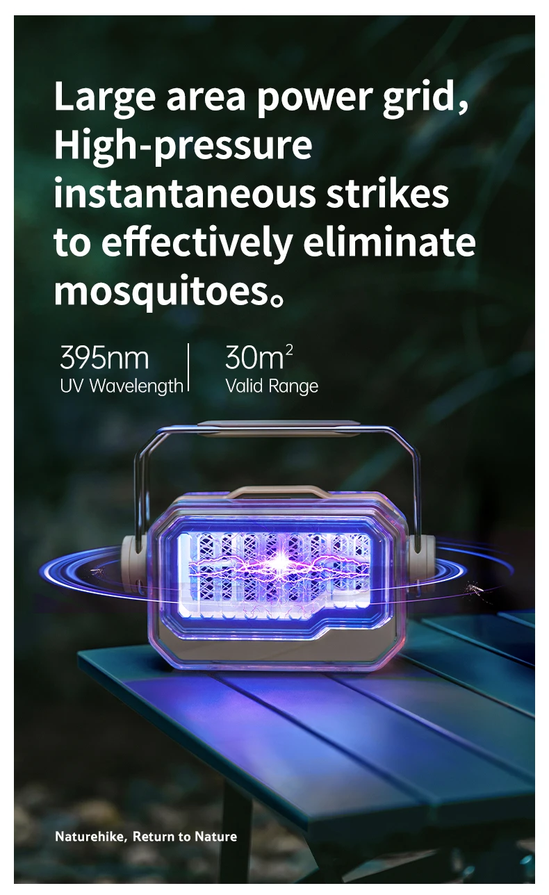 Naturehike Mosquito Killer Lamp USB Rechargeable Camping Electric Mosquito Killer Night Fishing Outdoor Anti Mosquito Light