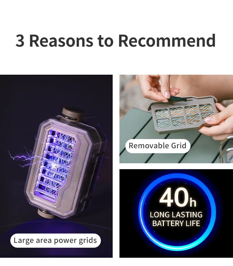 Naturehike Mosquito Killer Lamp USB Rechargeable Camping Electric Mosquito Killer Night Fishing Outdoor Anti Mosquito Light