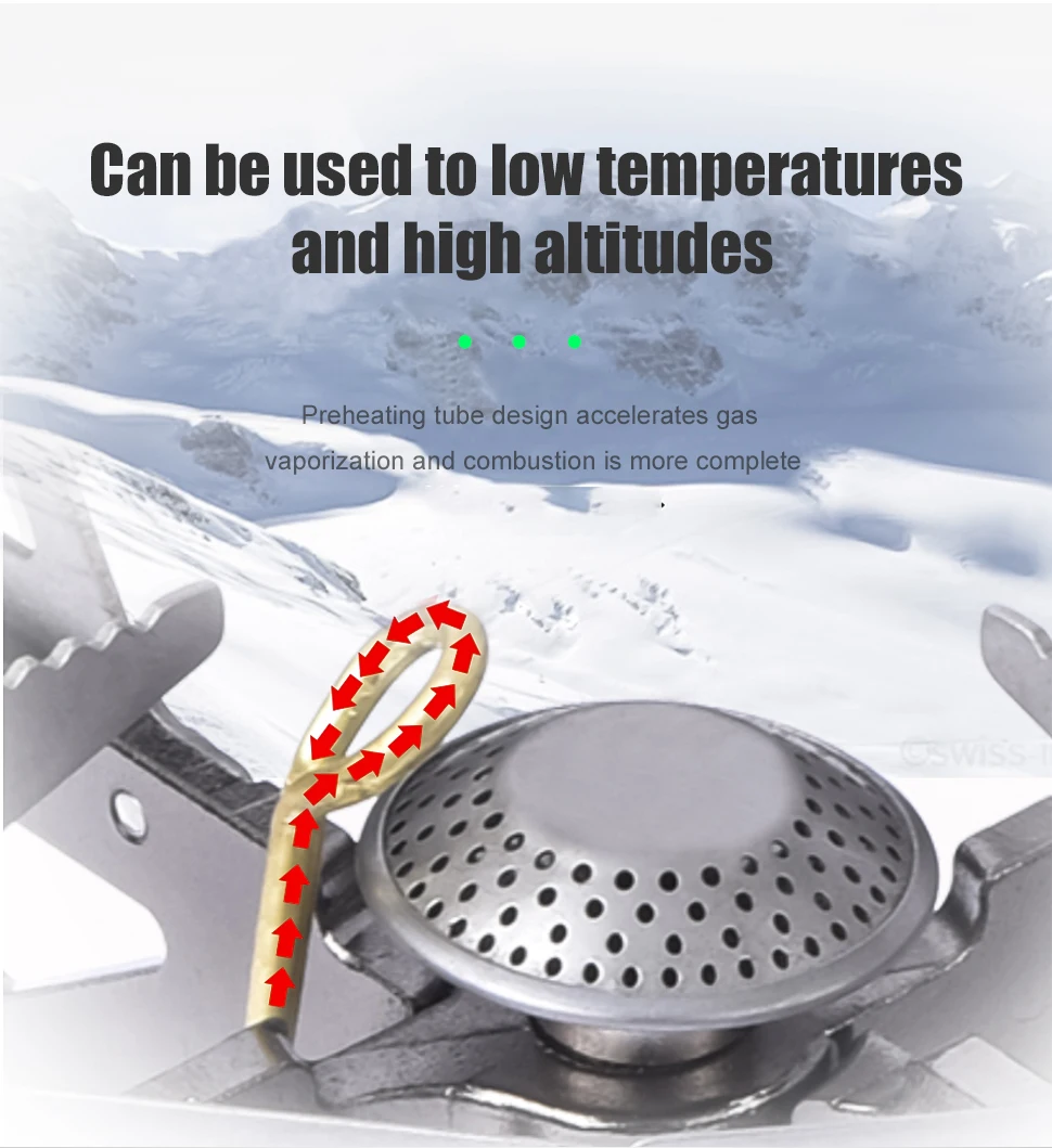 BRS-32 Foldable Camping Stove Portable Dual Head Burner Windproof Backpacking Furnace Free Adjustable Control Gas Stove Cookware