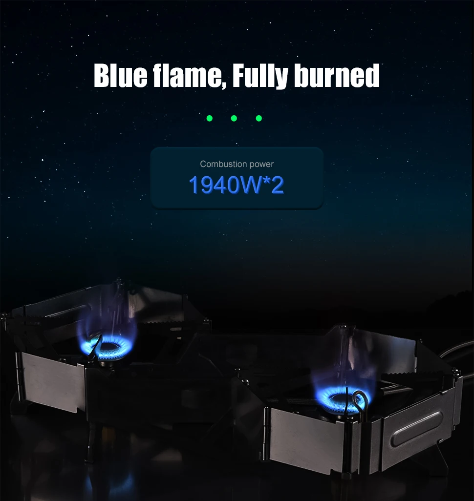 BRS-32 Foldable Camping Stove Portable Dual Head Burner Windproof Backpacking Furnace Free Adjustable Control Gas Stove Cookware