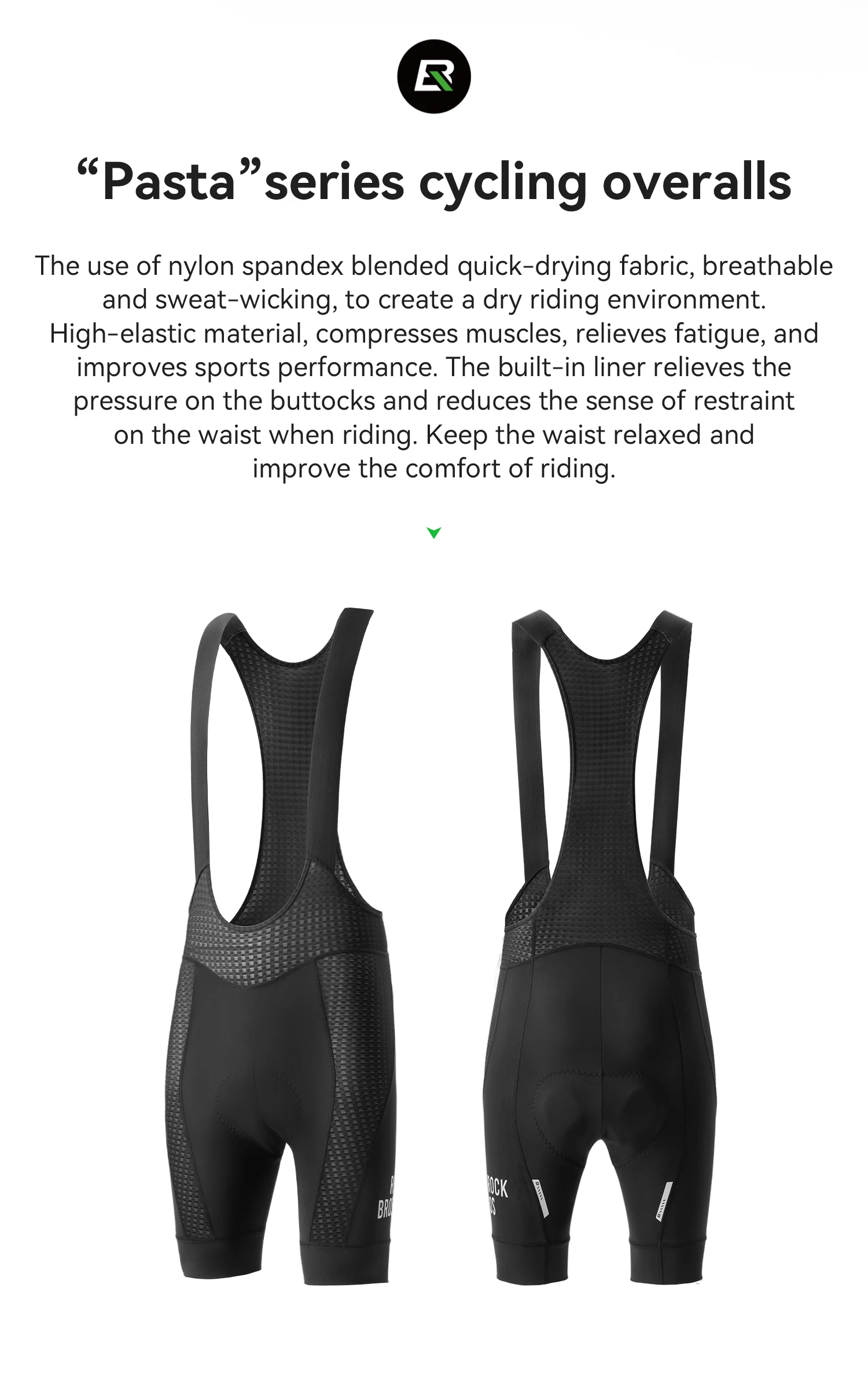 ROCKBROS Summer Cycling Bib Shorts Lightweight High Elastic Breathable Shorts Shock Absorption Sponge Cushion Pad Cycling Shorts
