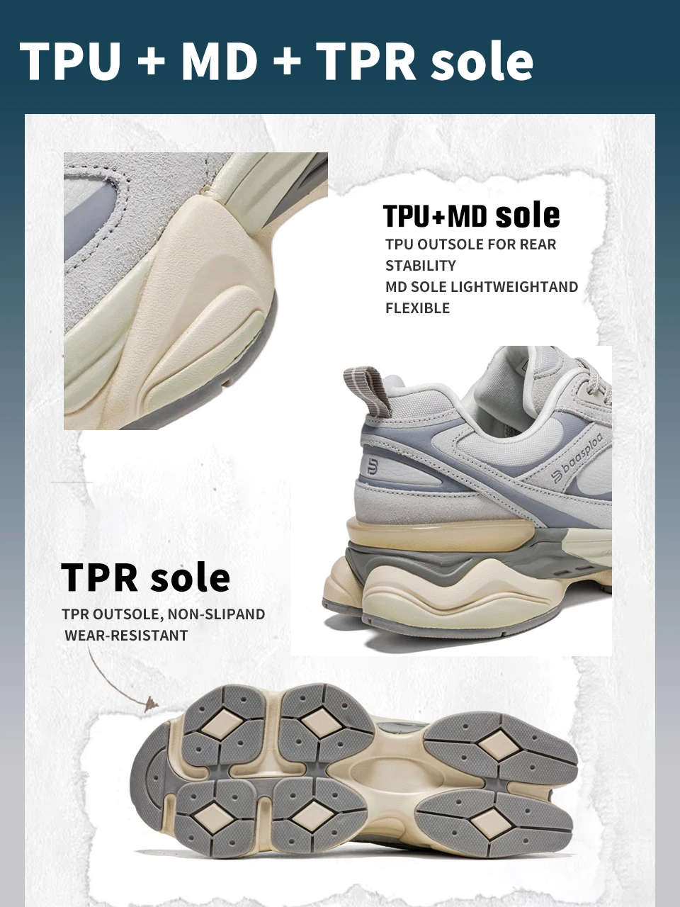 Baasploa Couple Walking Shoes Fashion Chunky Sneakers for Men Women Comfort Leather Trainers Cushioned Casual Sports Shoes