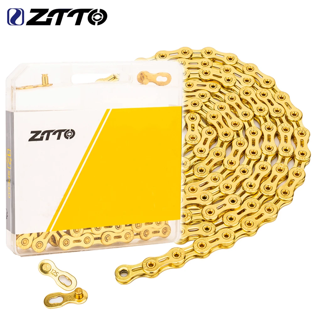 ZTTO Bicycle 12S Gold Chains MTB Road Bike 12 Speed Chain 12V Chain Cycling Accessories With Missing Link Magic Connecter