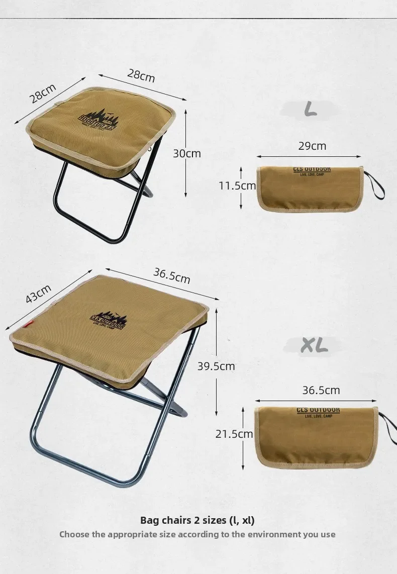 CLS&NOBANA Camping Handheld Bag Chair Portable Lightweight Outdoor Aluminum Mattza Chair High Load Travel Beach Fishing Chair