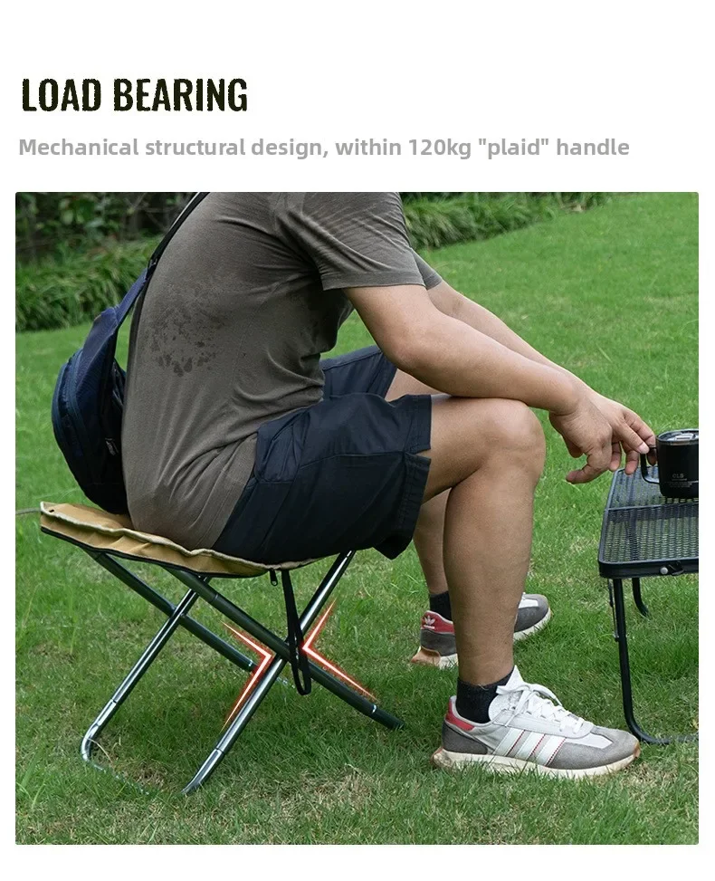 CLS&NOBANA Camping Handheld Bag Chair Portable Lightweight Outdoor Aluminum Mattza Chair High Load Travel Beach Fishing Chair