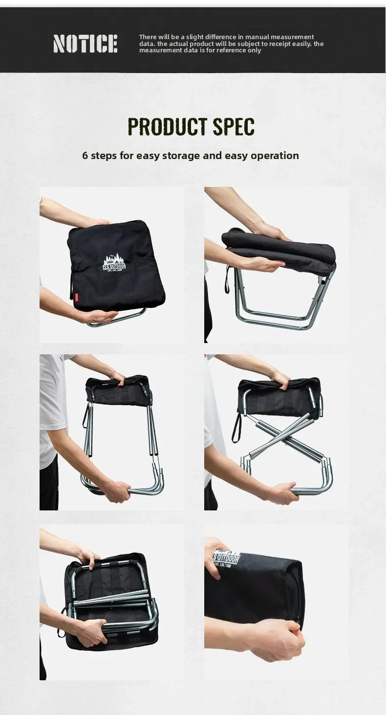 CLS&NOBANA Camping Handheld Bag Chair Portable Lightweight Outdoor Aluminum Mattza Chair High Load Travel Beach Fishing Chair