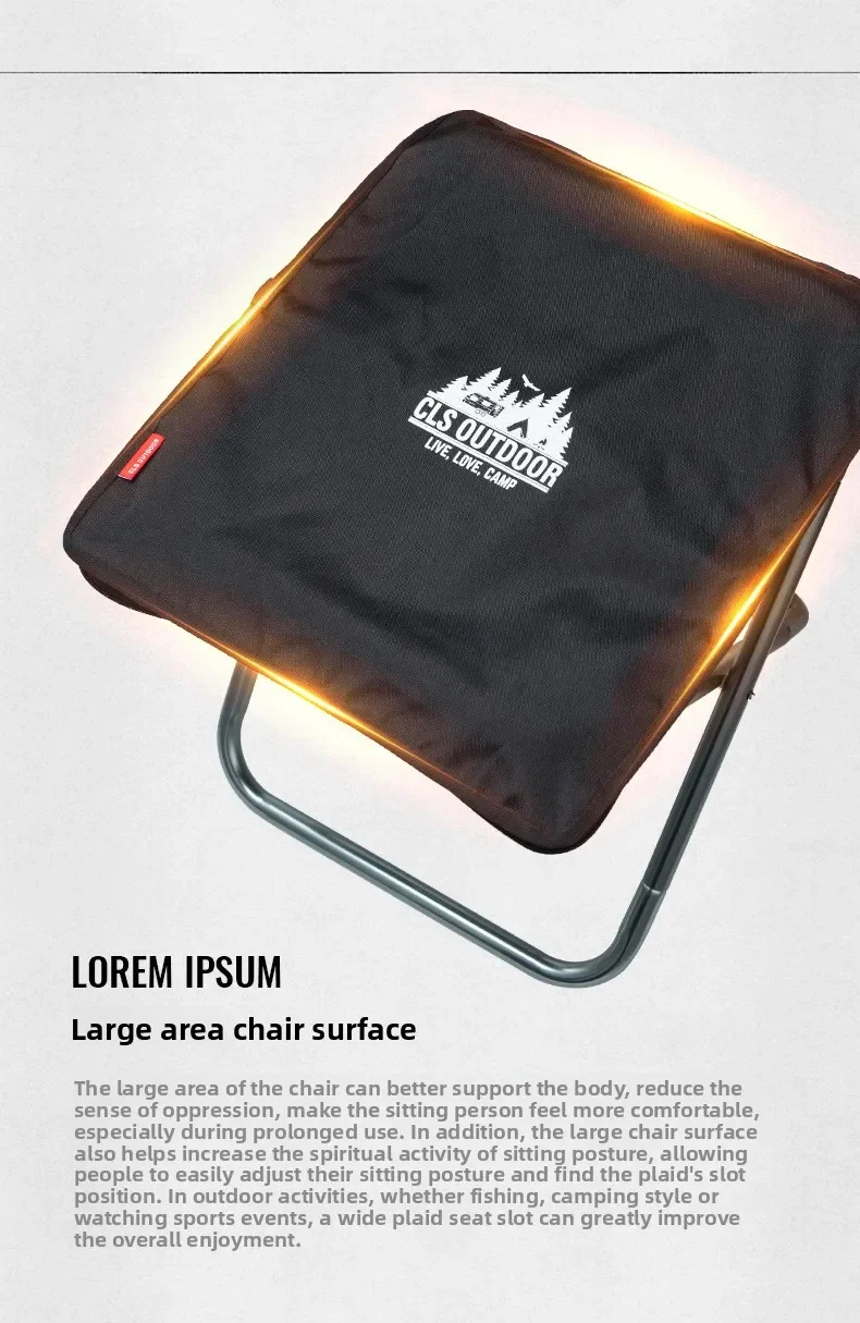 CLS&NOBANA Camping Handheld Bag Chair Portable Lightweight Outdoor Aluminum Mattza Chair High Load Travel Beach Fishing Chair