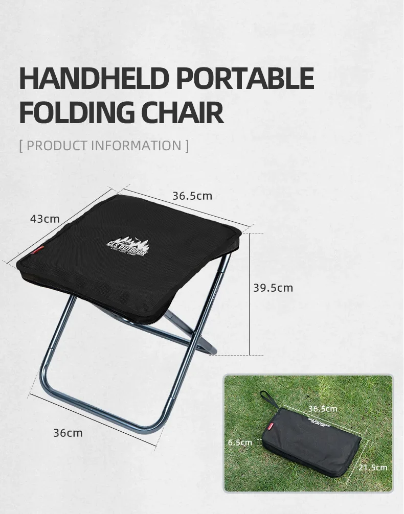 CLS&NOBANA Camping Handheld Bag Chair Portable Lightweight Outdoor Aluminum Mattza Chair High Load Travel Beach Fishing Chair