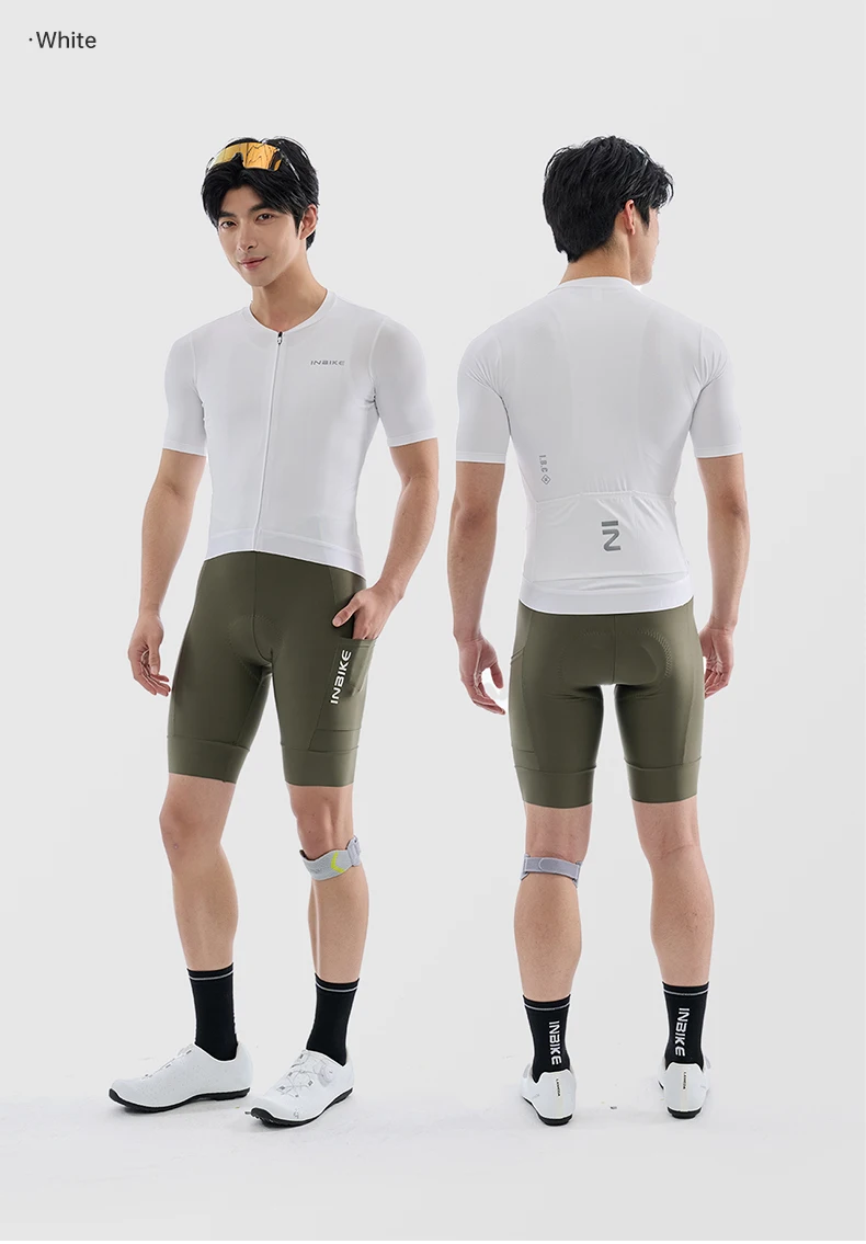 INBIKE Men's Cycling Jersey Short Sleeves Summer Quick Drying Breathable Cycling Sports Shirt With 3 Rear Pockets Biking Tops
