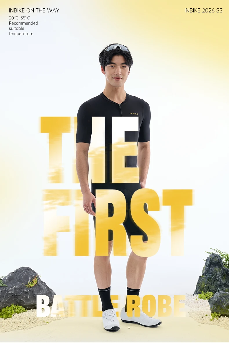 INBIKE Men's Cycling Jersey Short Sleeves Summer Quick Drying Breathable Cycling Sports Shirt With 3 Rear Pockets Biking Tops