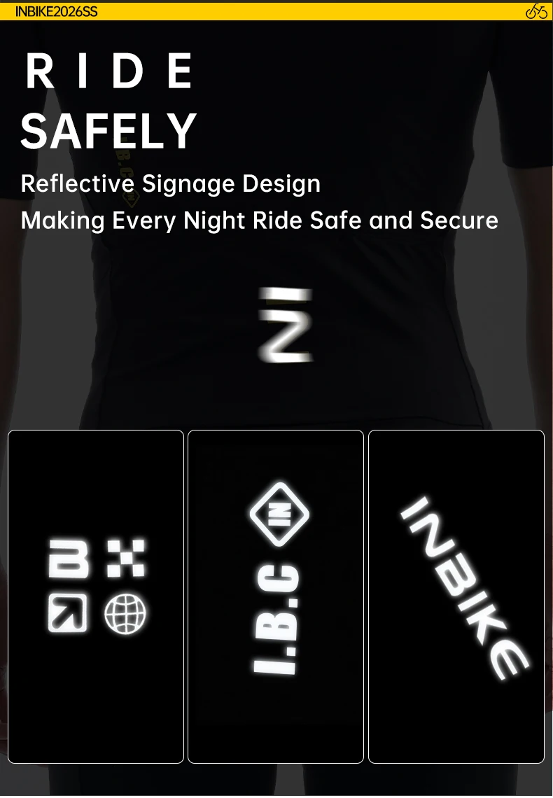INBIKE Men's Cycling Jersey Short Sleeves Summer Quick Drying Breathable Cycling Sports Shirt With 3 Rear Pockets Biking Tops