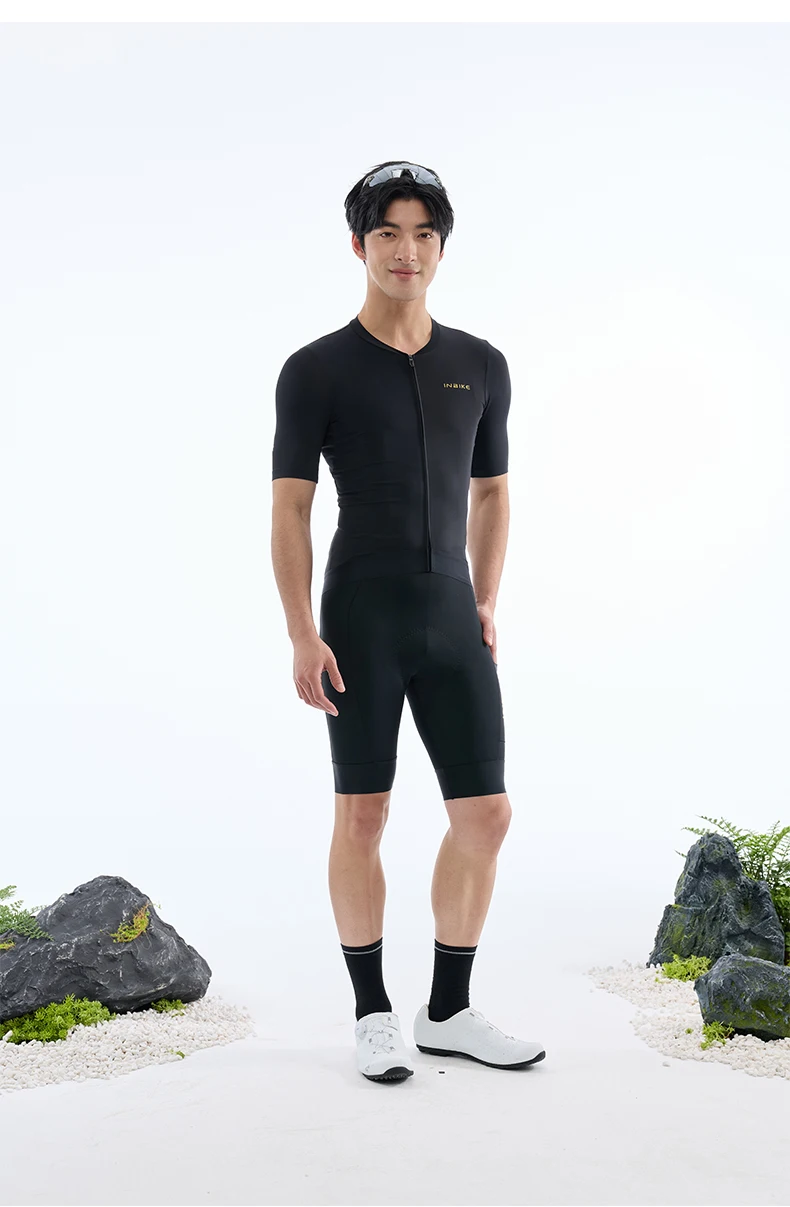 INBIKE Men's Cycling Jersey Short Sleeves Summer Quick Drying Breathable Cycling Sports Shirt With 3 Rear Pockets Biking Tops