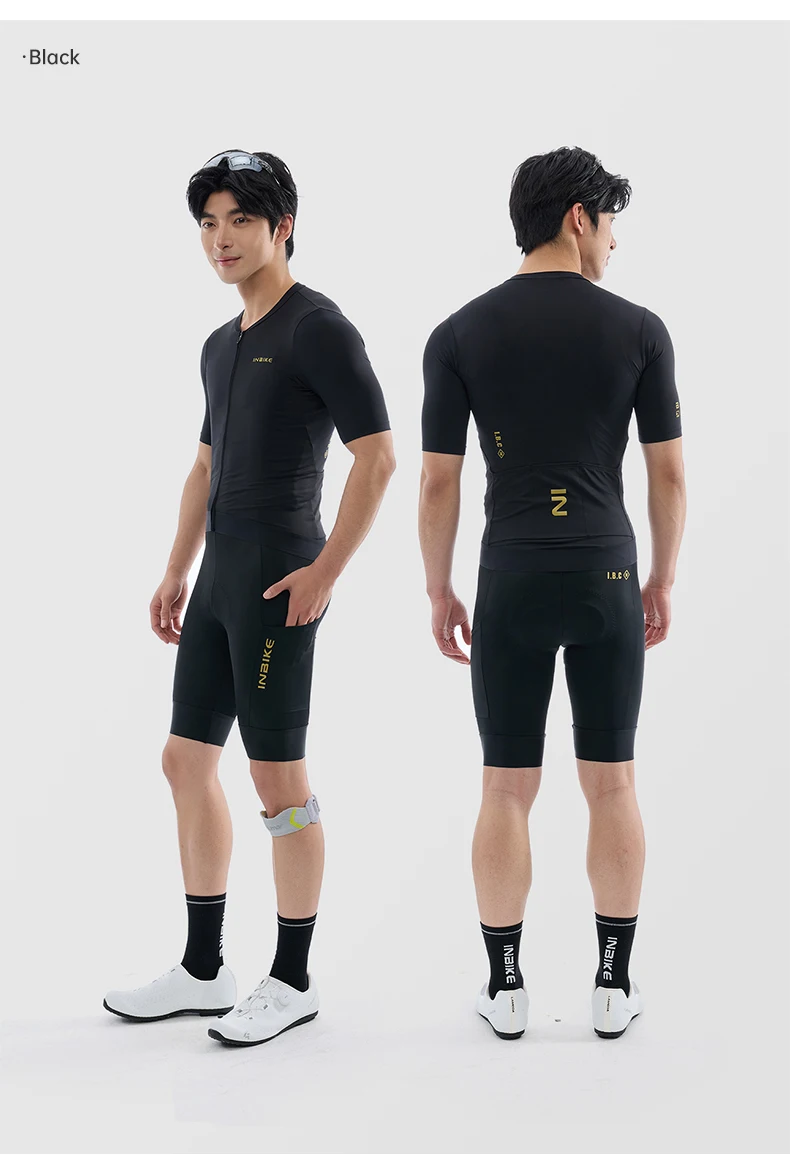 INBIKE Men's Cycling Jersey Short Sleeves Summer Quick Drying Breathable Cycling Sports Shirt With 3 Rear Pockets Biking Tops