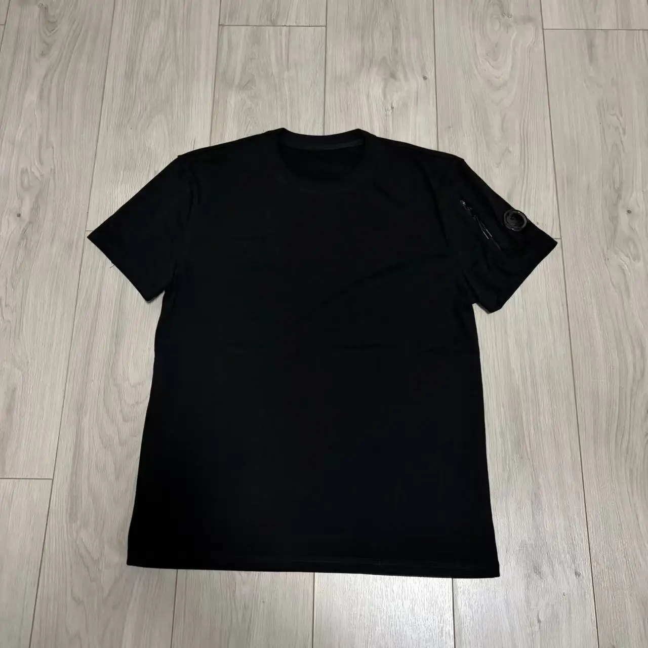 CP Couple round neck T-shirt, cotton sweatshirt, sports casual shirt, pocket loose workwear T-shirt, solid color European size