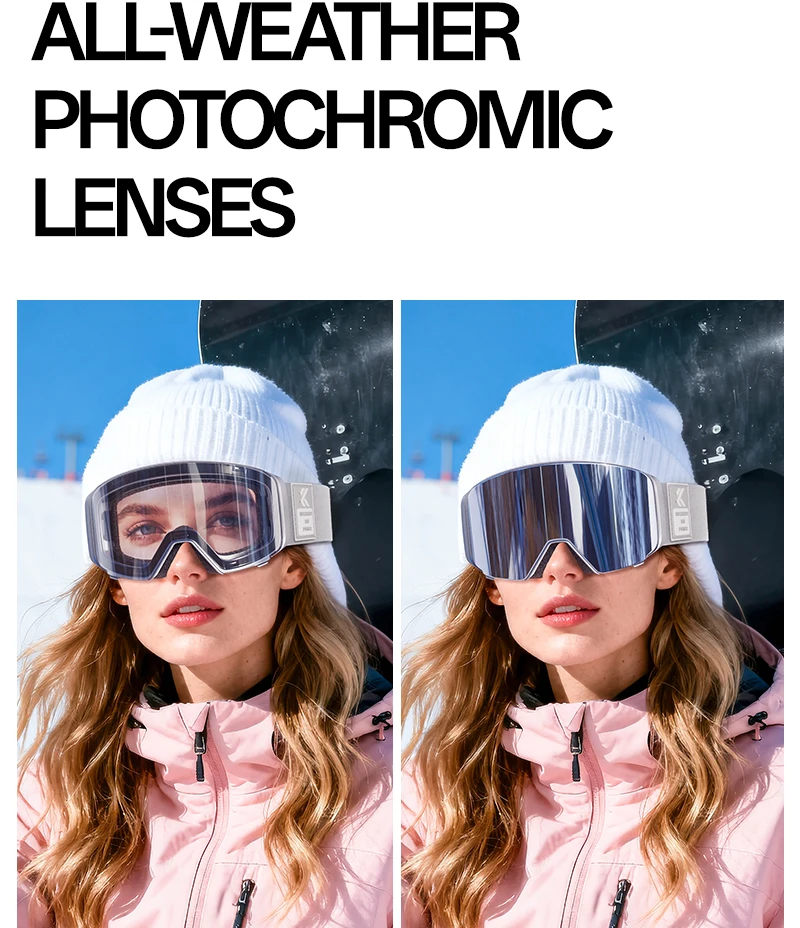 Kapvoe 2026 Skiing Eyewear Flip Ski Goggles Photochromic Snow Goggles Men Snowboard Mask Protection Glasses Snowmobile Winter