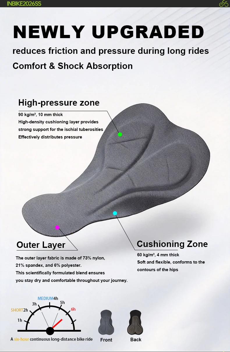 INBIKE Summer Women Cycling Bib Shorts Breathable 3D Padded MTB Bicycle Shorts with Shoulder Straps Bike Biking Bib Shorts Pants