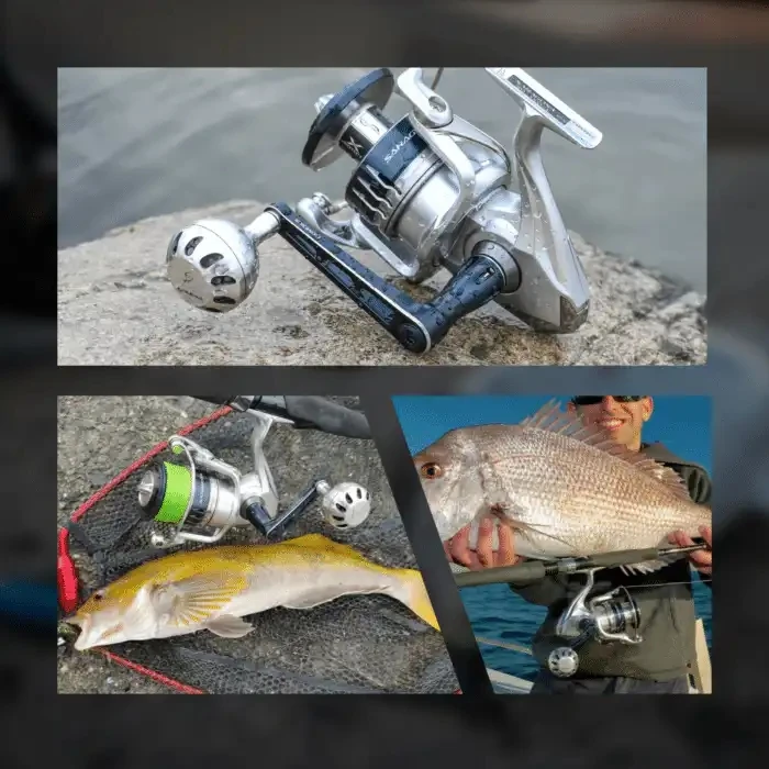 GOMEXU Spinning Reel Saltwater Handle 70mm/90mm With 45mm Knob Compatible Shimano Saragosa SW 5000 6000 8000 14000