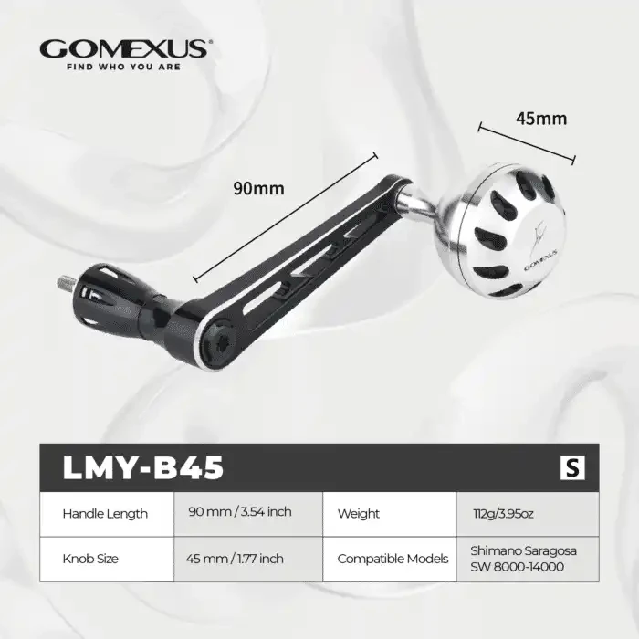 GOMEXU Spinning Reel Saltwater Handle 70mm/90mm With 45mm Knob Compatible Shimano Saragosa SW 5000 6000 8000 14000