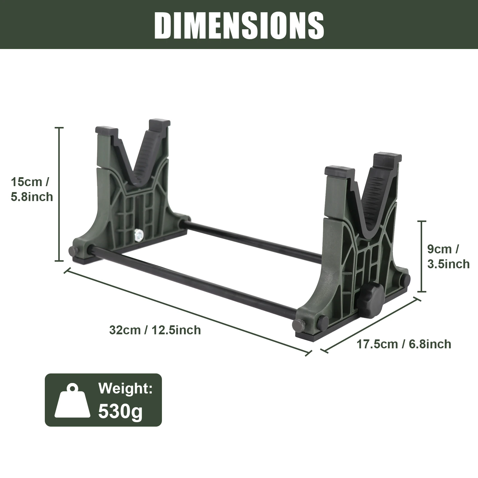 Green Tactical Rifle Air Gun Display Shooting Rack Compact Range Storage Gun Rack Bracket Desktop Rack Fork Maintenance Gun Clip