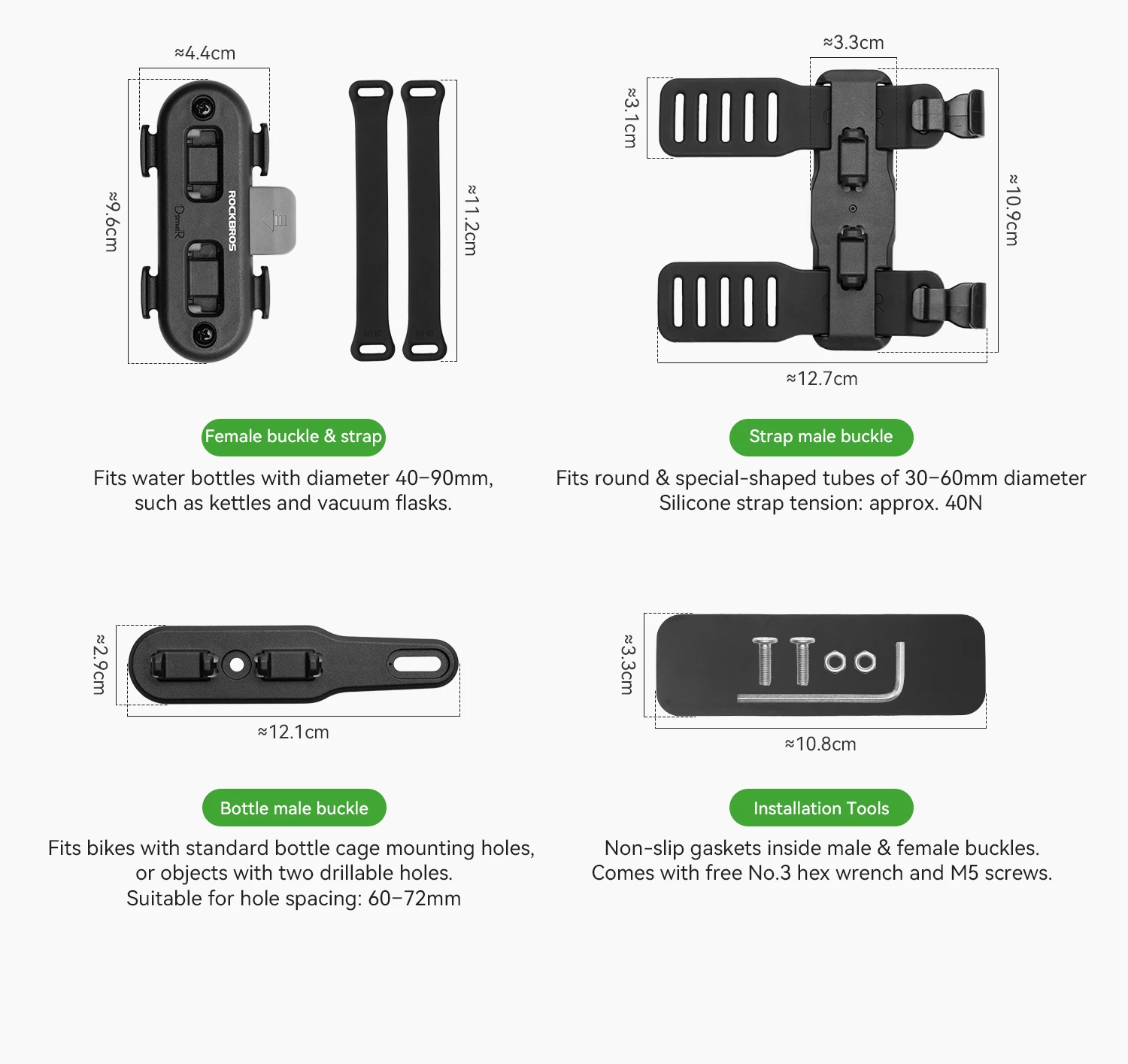 ROCKBROS Bicycle Bottle Cage Magnetic Bike Bottle Cage MTB Road Bike Multifunctional Universal Water Bottle Holder