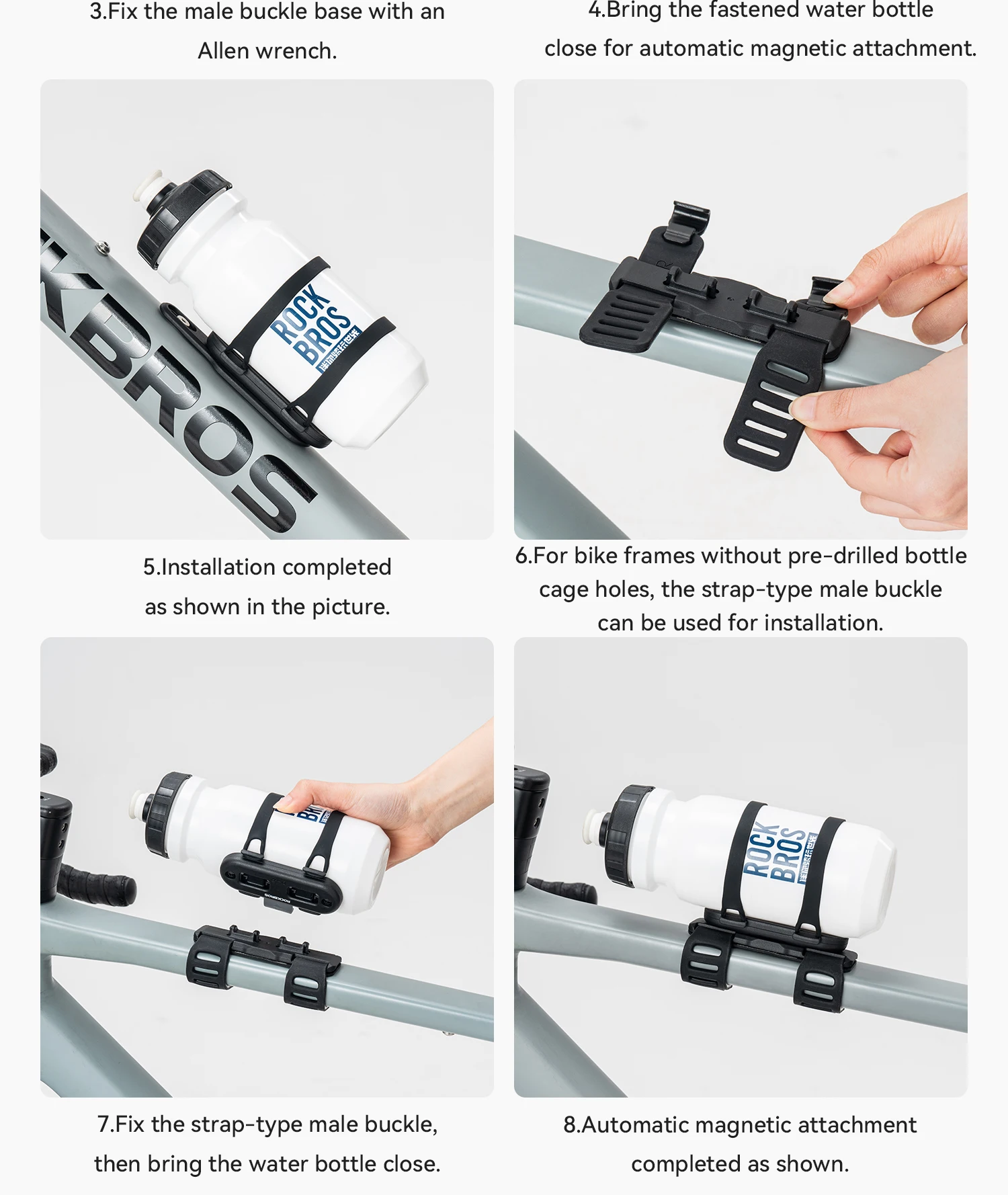 ROCKBROS Bicycle Bottle Cage Magnetic Bike Bottle Cage MTB Road Bike Multifunctional Universal Water Bottle Holder