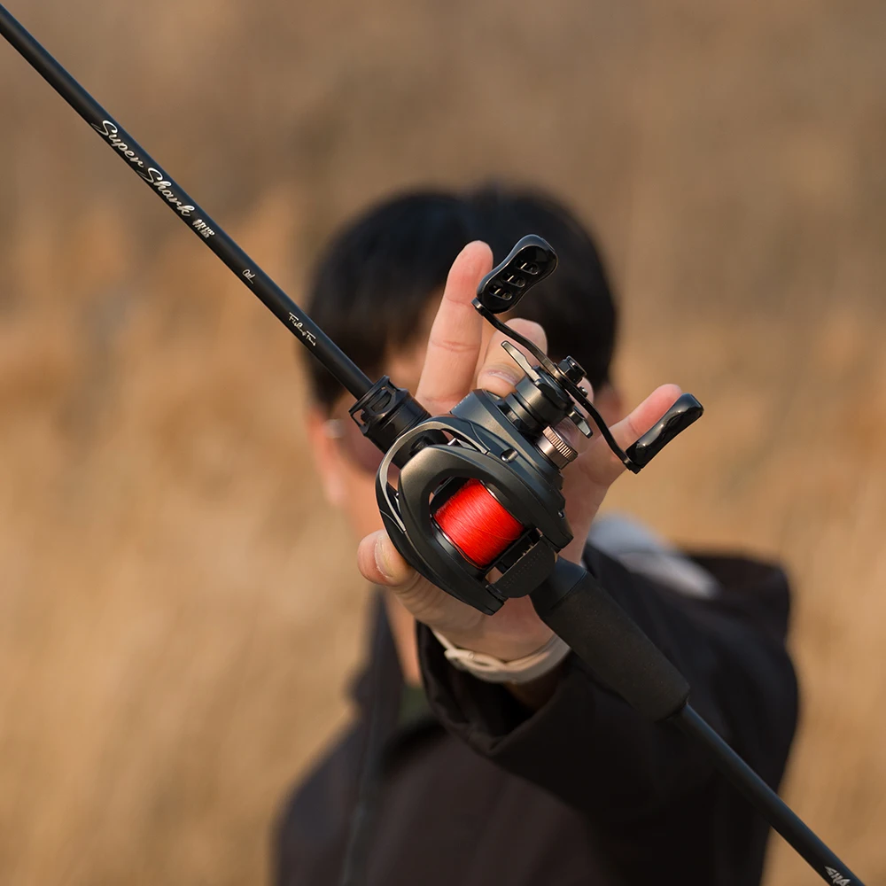 FISHINFANS C1DC Baitcasting Reel Long Cast Max Drag 5kg 7.0:1 5+1B Carbon Washers Brass Gears DC Brake Casting Fishing Reel