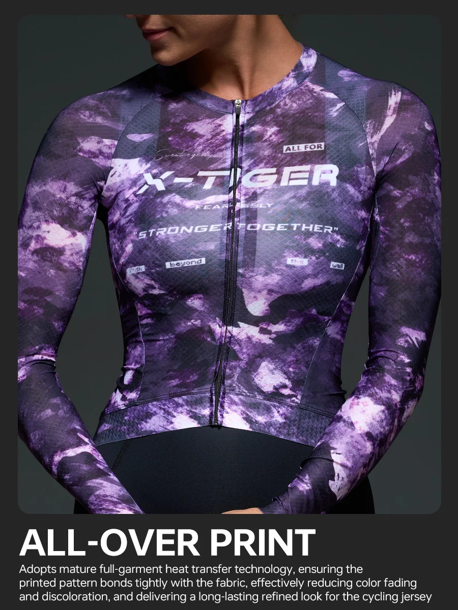 X-TIGER Women's Long Sleeves Cycling Jersey Slim Fit Breathable Quick-drying Cycling Jersey Mtb Road Bike Pro Cycling Jersey