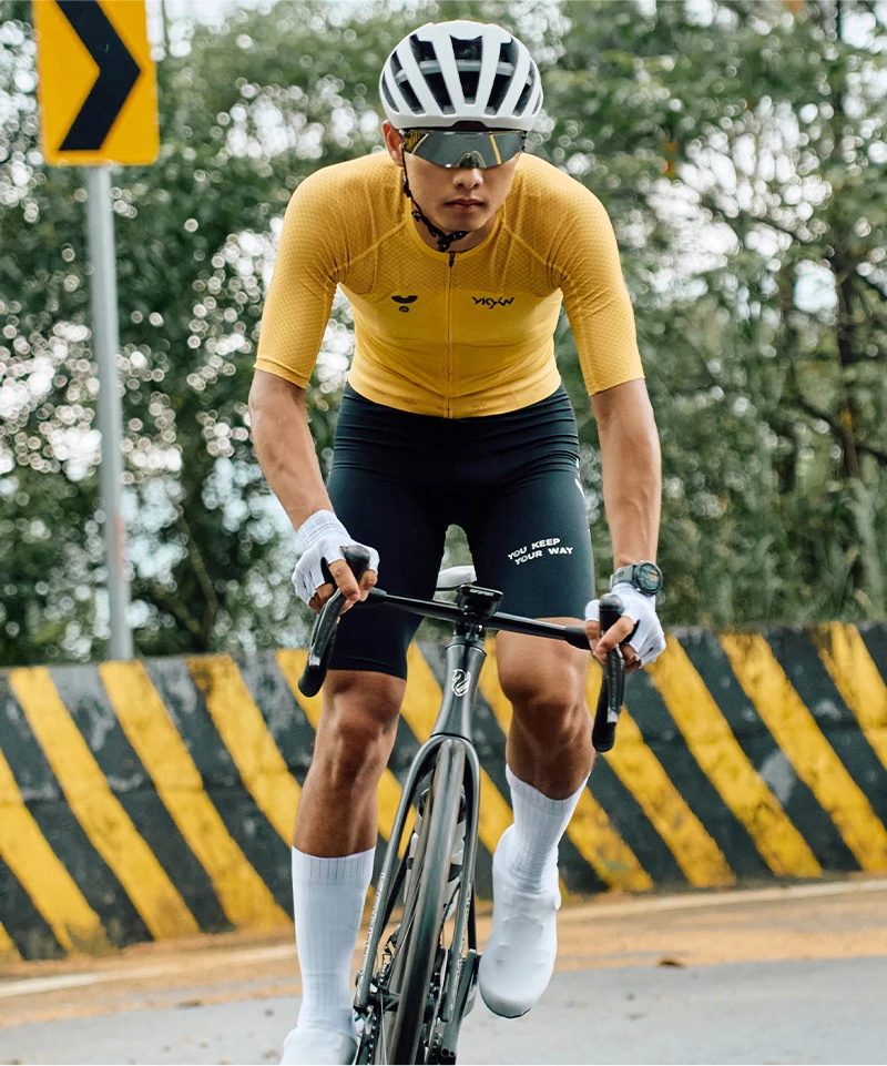 YKYWBIKE 2026 Men Summer Cycling Jersey 3D Cutting Anti-sweat Lightweight Quick Dry Road Bike Riding Tops Breathable Anti-slip