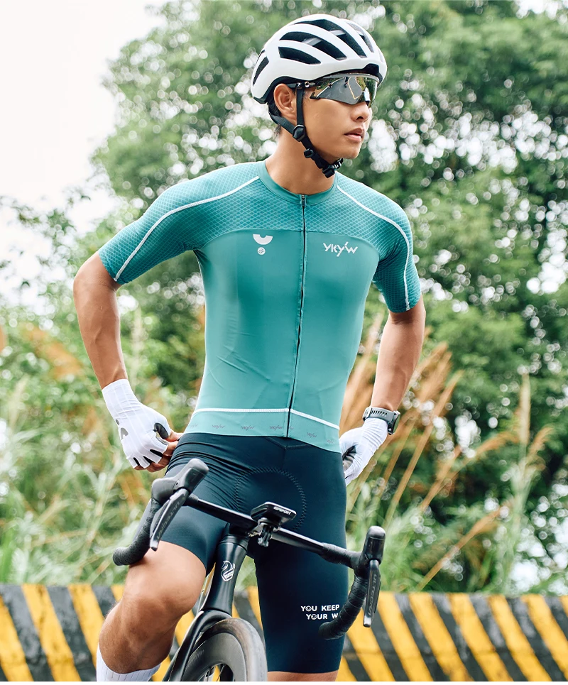 YKYWBIKE 2026 Men Summer Cycling Jersey 3D Cutting Anti-sweat Lightweight Quick Dry Road Bike Riding Tops Breathable Anti-slip