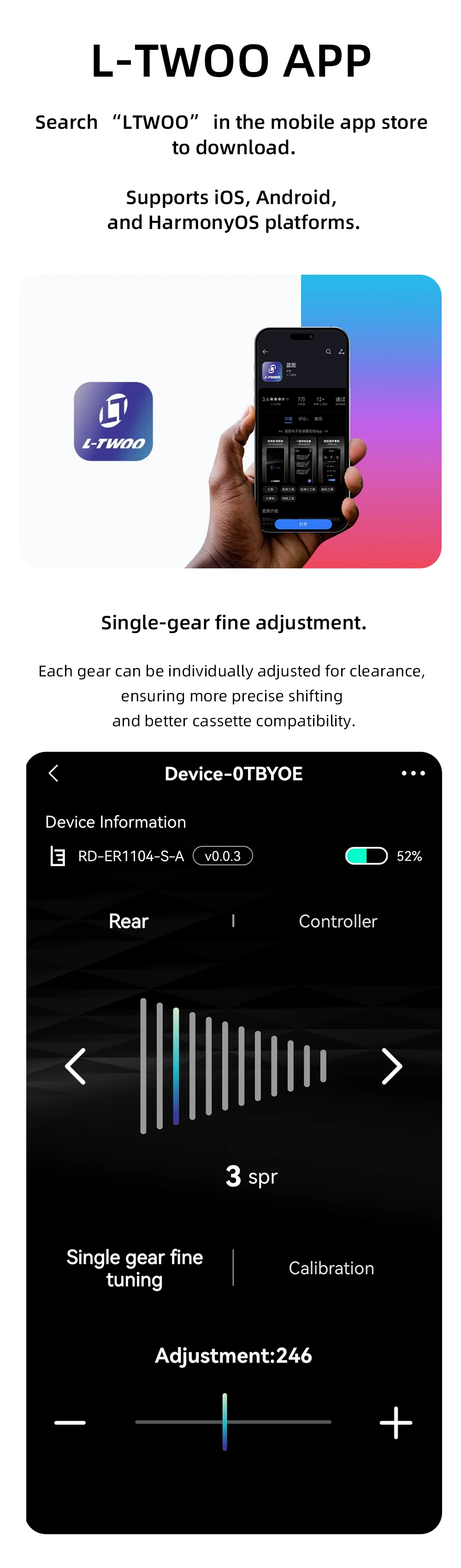 2026 LTWOO ER9 Wireless Electronic Shifting Groupset, Compatible with 10-12 Speed for 14-20 Inch Folding Bike/Flat Bar Road Bik