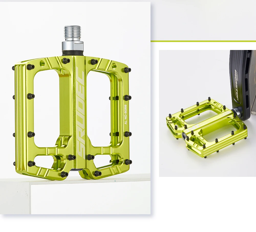 SRUOEC 3 Bearings Mountain Road Bike Sealed Bearing Pedals High Strength Non-Slip Pedals Bicycle Accessories