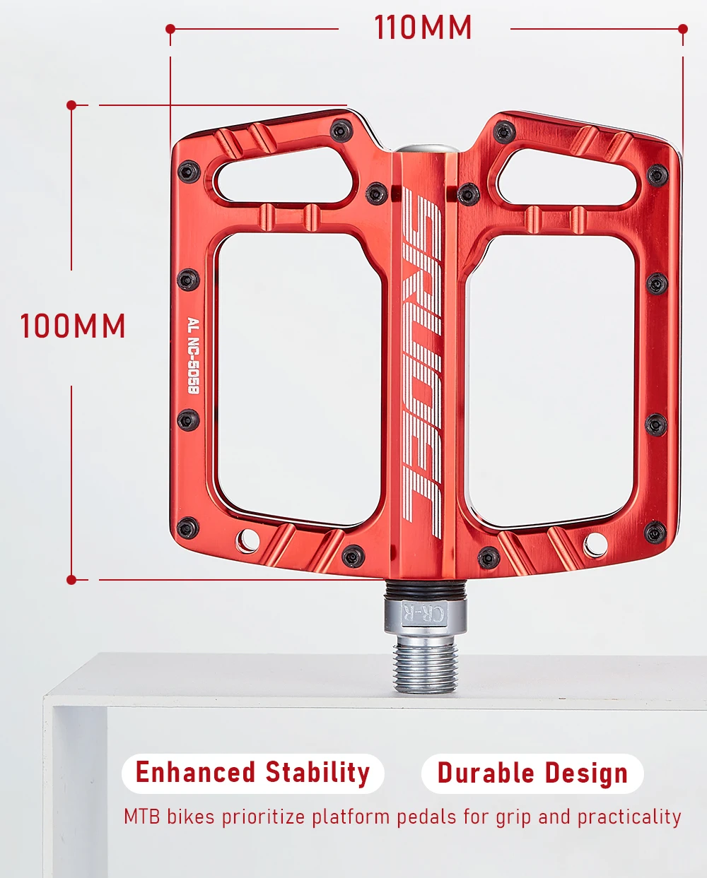 SRUOEC 3 Bearings Mountain Road Bike Sealed Bearing Pedals High Strength Non-Slip Pedals Bicycle Accessories