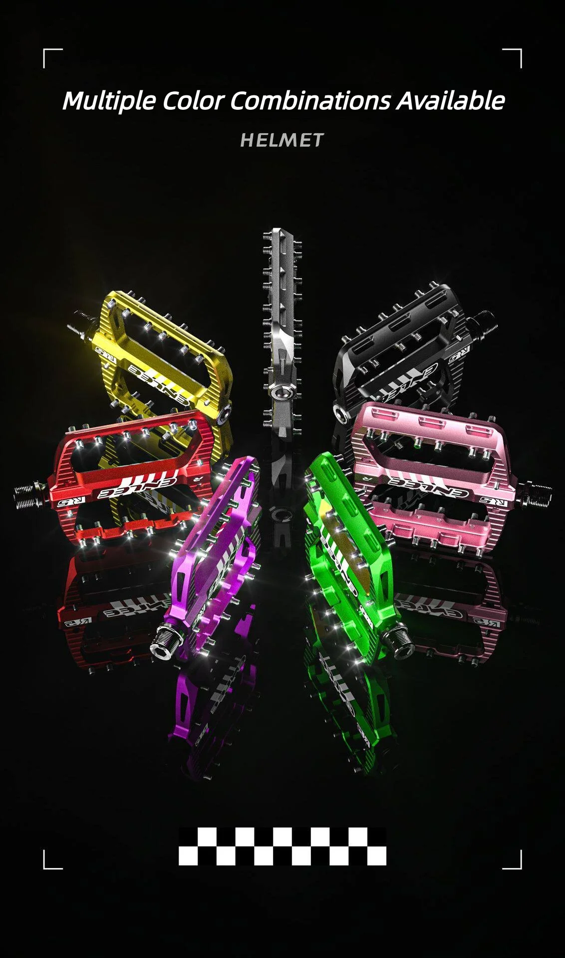 SRUOEC 3 Bearings Mountain Road Bike Sealed Bearing Pedals High Strength Non-Slip Pedals Bicycle Accessories